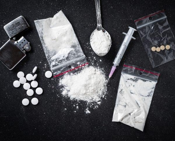 Commonly Abused Illicit Drugs Illicit Drugs on Dark Table